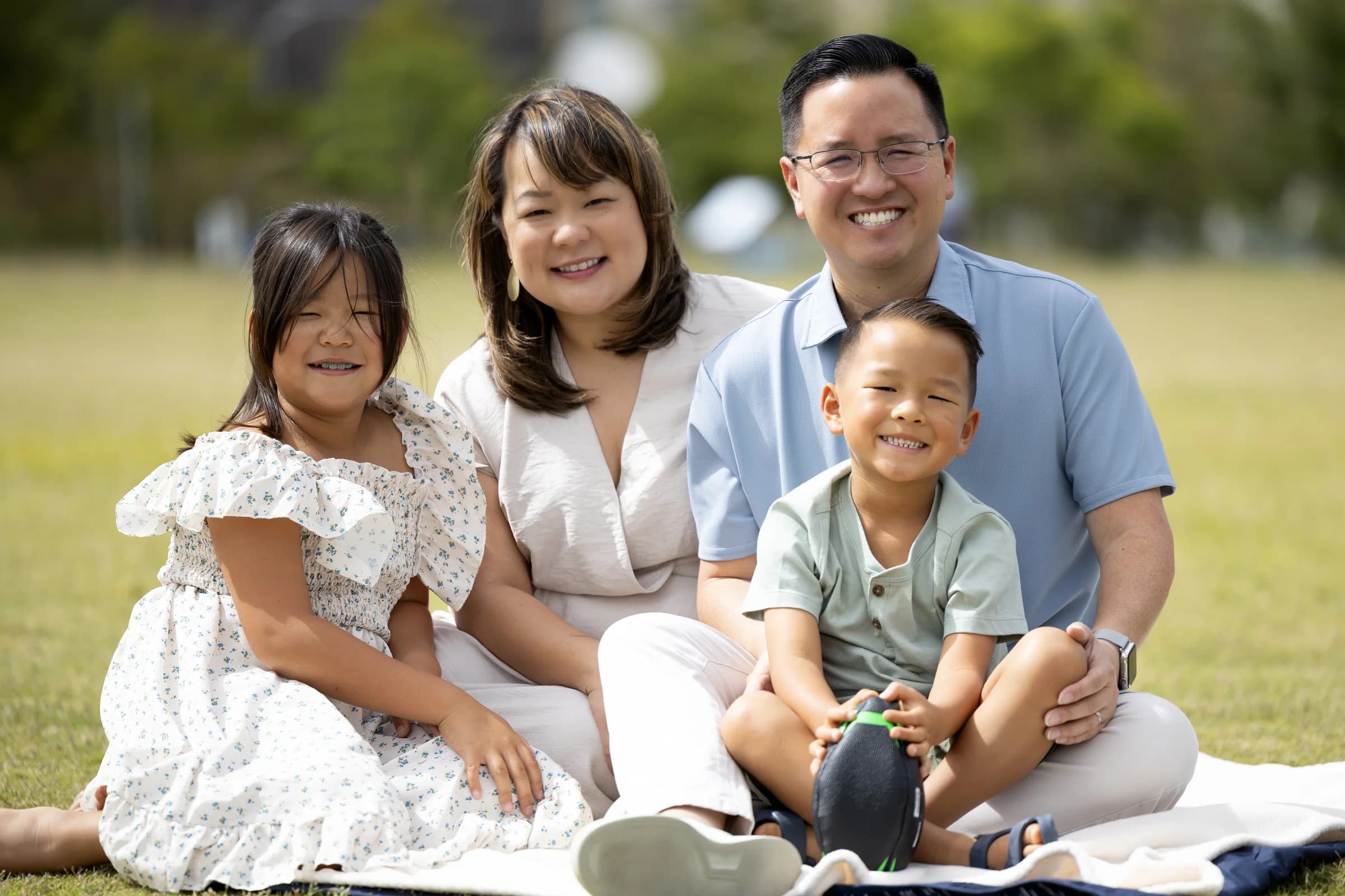 Kent Lee with his wife Phuong and children Alynna and Oliver